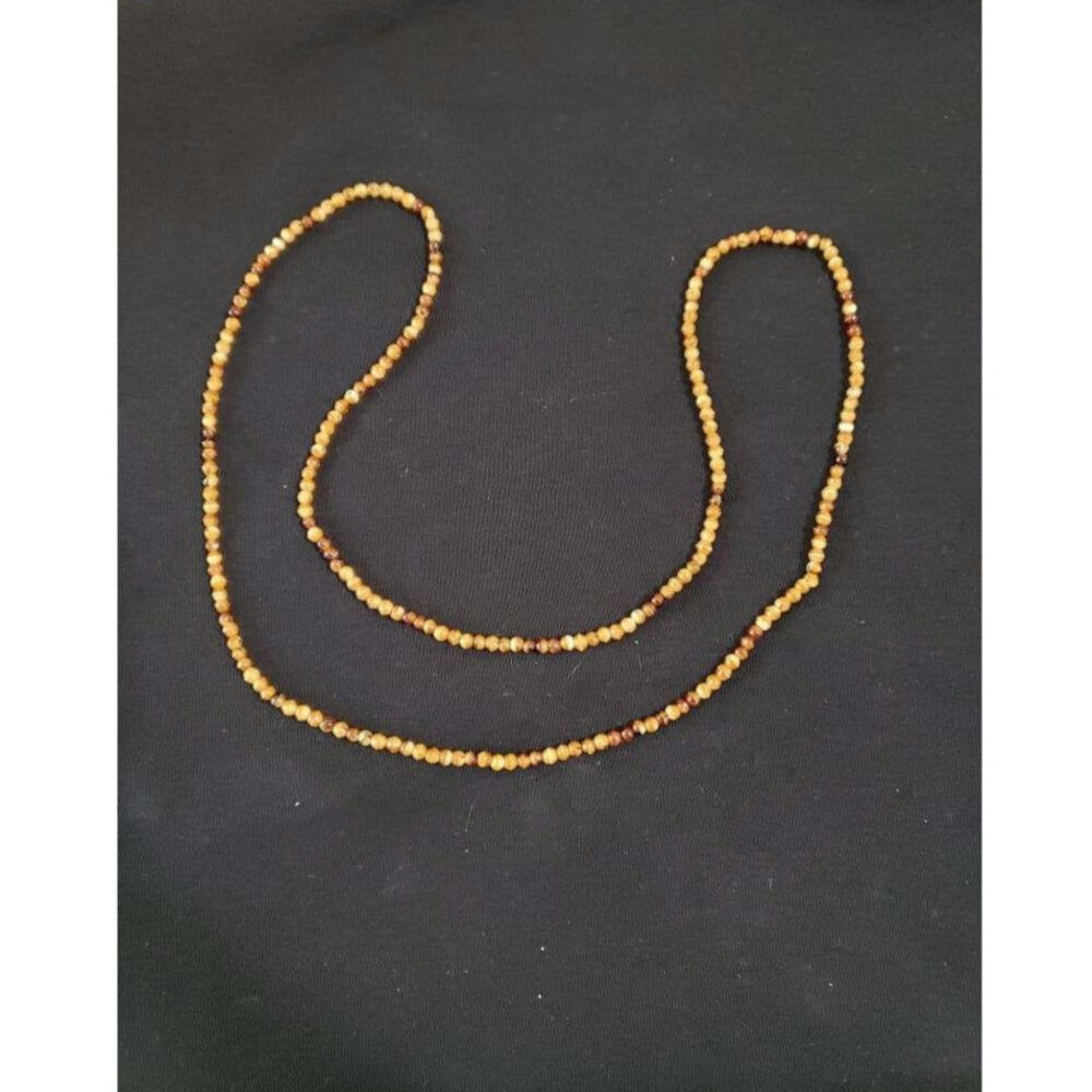 Vintage Single Strand 3mm Brown Bead Necklace